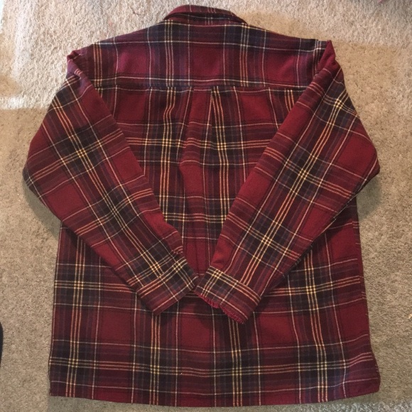 Vintage John Blair Red, Tan and Green Checked Flannel - Picture 3 of 7